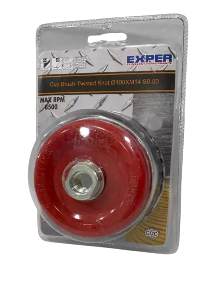 Exper teräskuppiharja 100xM14 - Nailon-ja teräsharjat - 6438081002080 - 1