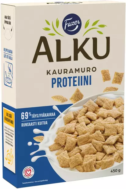 Fazer Alku kauramuro proteiini 450g - Murot, myslit ja hiutaleet - 6419811112200 - 1