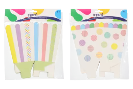 Festi popcorn astia lajitelma 8kpl - Juhlatarvikkeet - 6410416348650 - 1