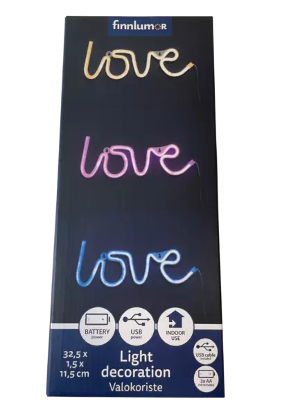 Finnlumor Led-valo teksti love valkoinen - Jouluvalot - 6410416480800 - 1