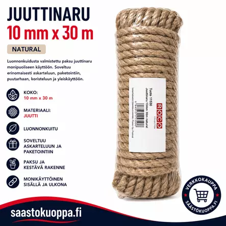 Juuttinaru 10mm/30m - Narut ja köydet - 6438159247160 - 1
