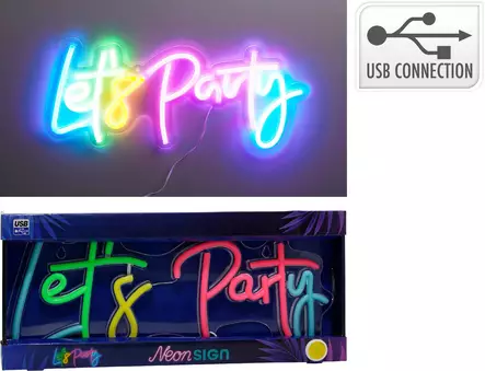 Let's Party neon-kyltti - Pöytä- ja sisustusvalaisimet - 8721037731560 - 2