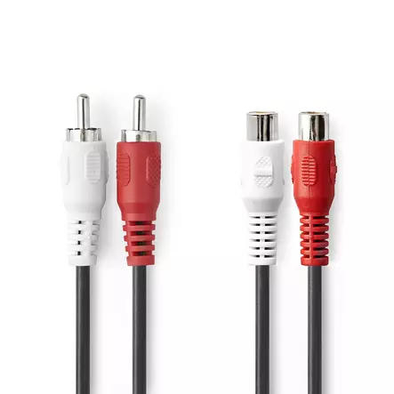 Nedis RCA-kaapeli 2xuros-2xnaaras 2m - Audiokaapelit - 5412810288380 - 2