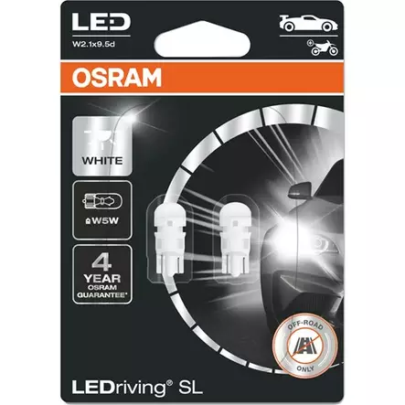 Osram LED W5W 2kpl 12v , 6000K - Led ajovalot ja polttimot - 4052899620810 - 1