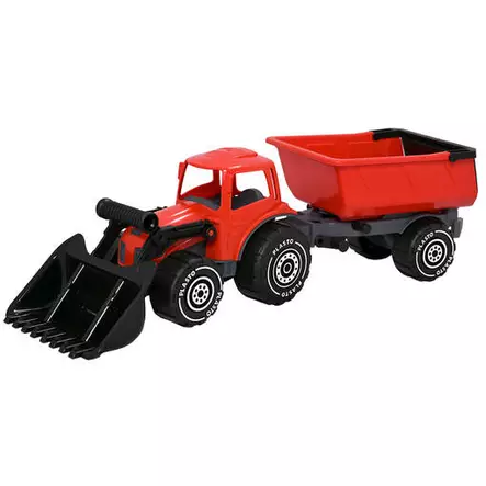Plasto kauhatraktori peräkärryllä - Leikkiautot ja kauko-ohjattavat autot - 6410310116720 - 1