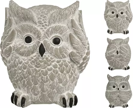 Pöllökoriste harmaa 82x82x98mm - Pihakoristeet - 8720573977180 - 1