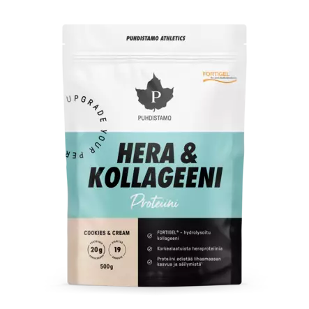 Puhdistamo Athletics Hera & Kollageeni Cookis & Crean 500g - Urheiluravinteet ja -valmisteet - 6430028420490 - 1