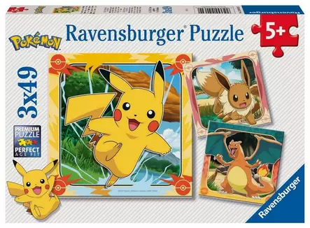 Ravensburger Palapeli Pikachu 3x49 - Palapelit ja pulmapelit - 4005555040620 - 1