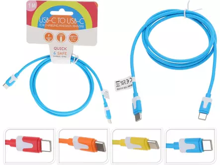 USB-C - USB-C lataus- ja datakaapeli - Puhelintarvikkeet ja laturit - 8720573730280 - 1