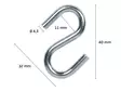 S-koukku 530 4mm sinkitty - Koukut ja naulakot - 6414672011020 - 2
