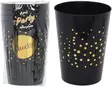Musta Party muovimuki 4kpl 300ml - Kertakäyttömukit - 8719987601330 - 1