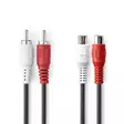 Nedis RCA-kaapeli 2xuros-2xnaaras 2m - Audiokaapelit - 5412810288380 - 2