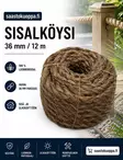 Taito sisalköysi tummanruskea 36mm 12m - Narut ja köydet - 6416096019040 - 1
