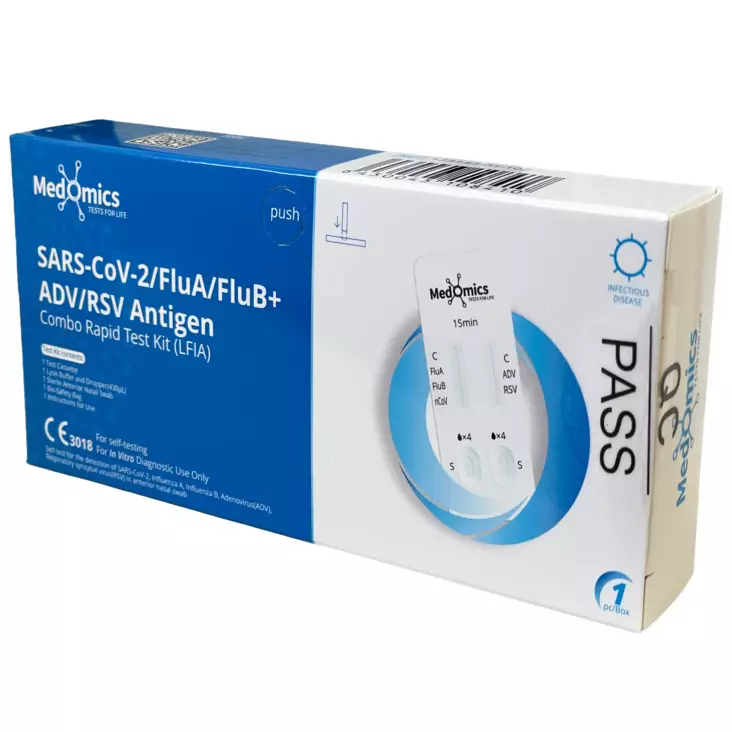 5in1 Covid+influ A/B Adv/rsv pikatesti - Arjen apuvälineet terveyteen - 6430043108410 - 1