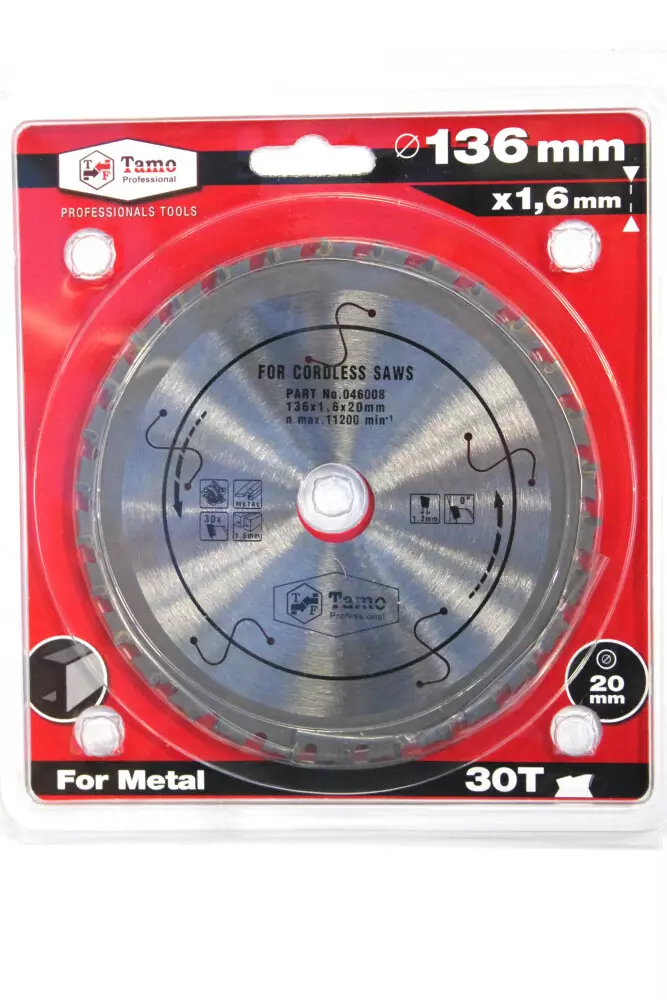 Akkupyörösahanterä metallille 136mm 30T - Sirkkelinterät - 6420613775210 - 1