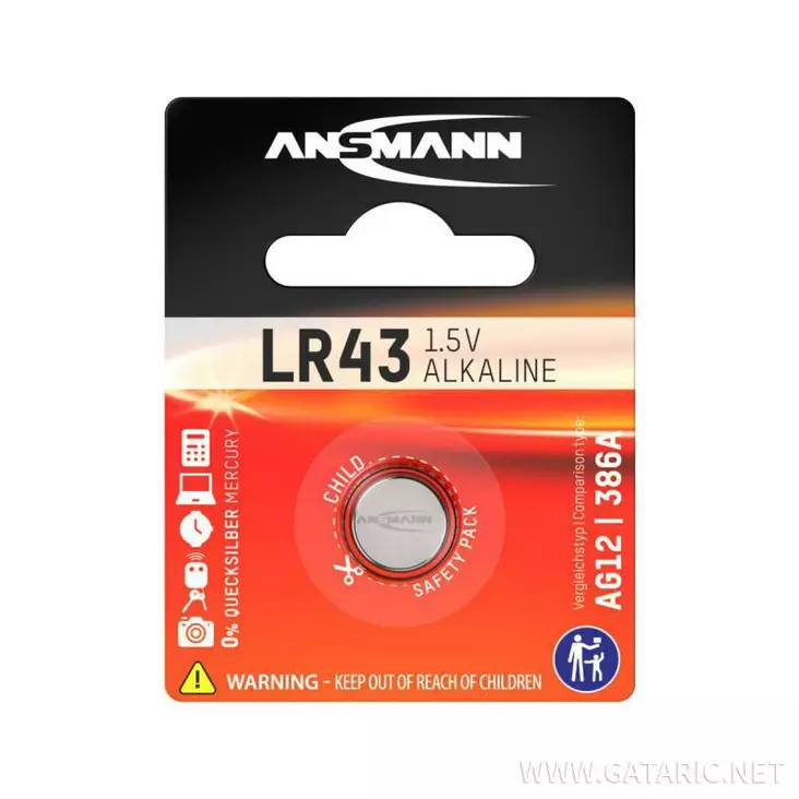 Ansmann lr43 alkaaliparisto 1kpl - Paristot - 4013674015290 - 1