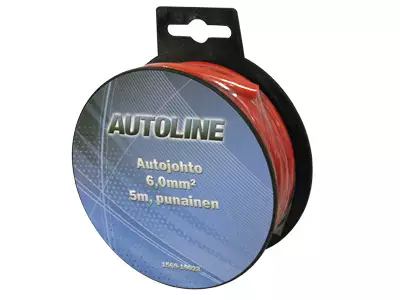Autojohto 6,0 mm2 5m, punainen - Asennusjohdot ja kaapelit - 6438255190230 - 1