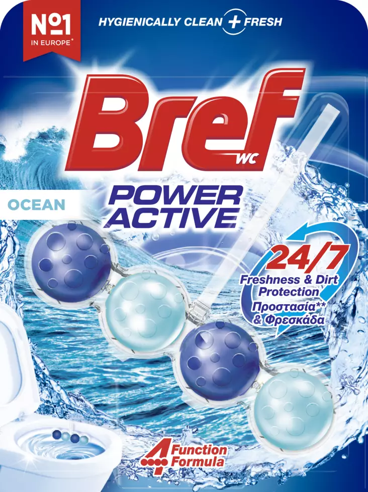 Bref Power Active wc-raikastin Ocean 50g - Ilmanraikastimet ja wc-raikastimet - 8015100563050 - 1