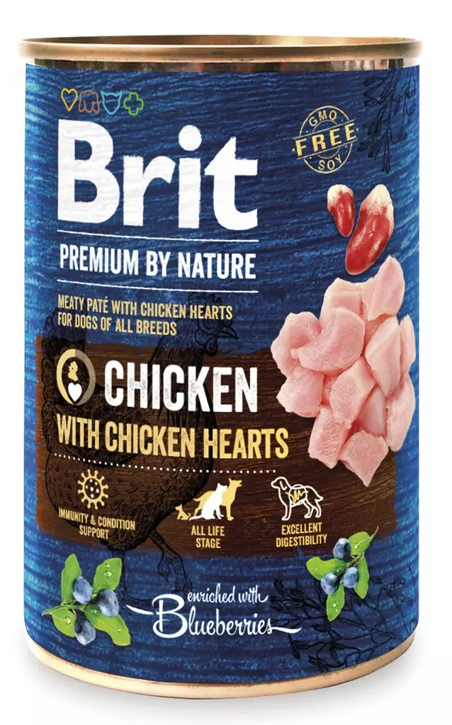 Brit Premium by Nature kana-sydän 400g - Koiran märkäruoat - 8595602561780 - 1