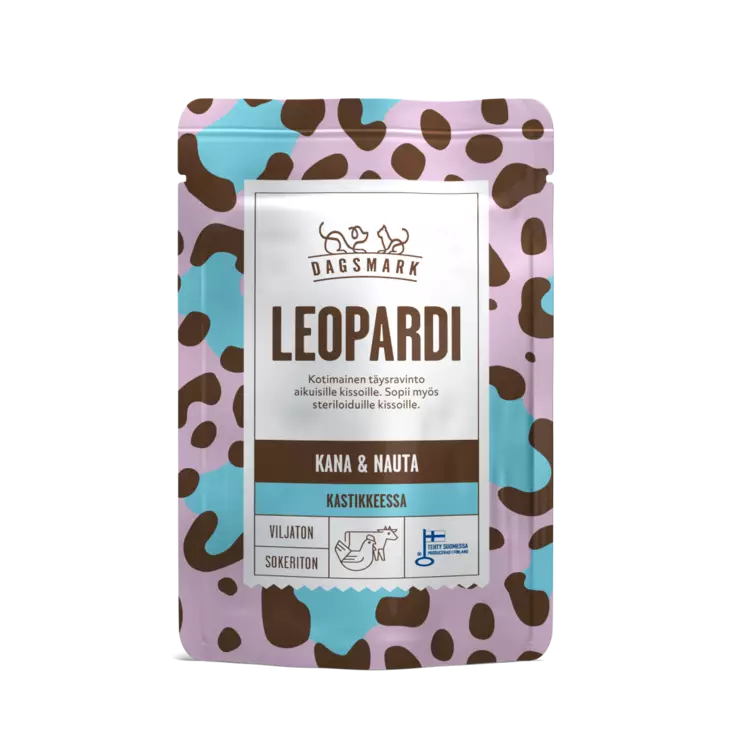 Dagsmark Leopardi 80g kana-nauta kast. - Kissan märkäruoat - 6430066383450 - 1