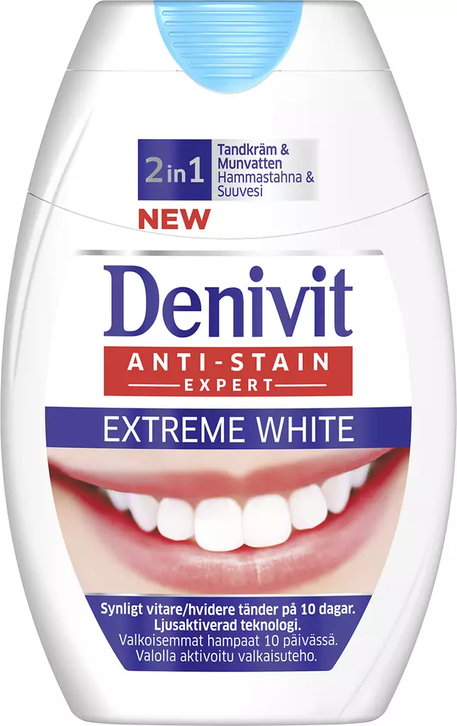 Denivit Extreme White 2in1 75ml - Suunhoitotarvikkeet & suuvedet - 7310181519240 - 1
