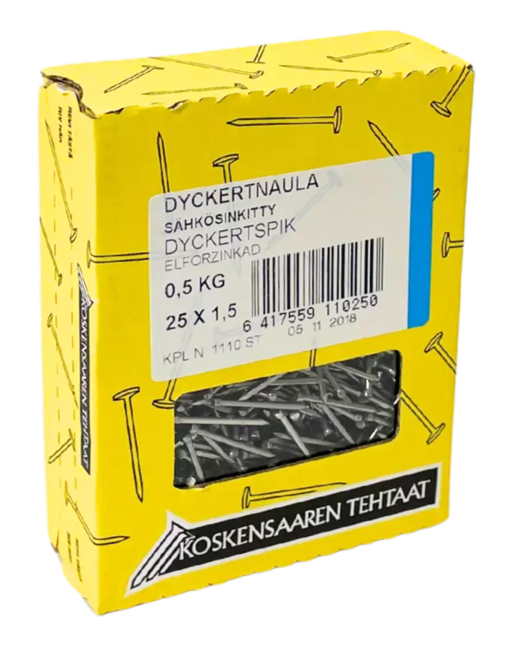Dyckertnaula sink. 0,5KG 25X1,5mm - Naulat - 6417559110250 - 1