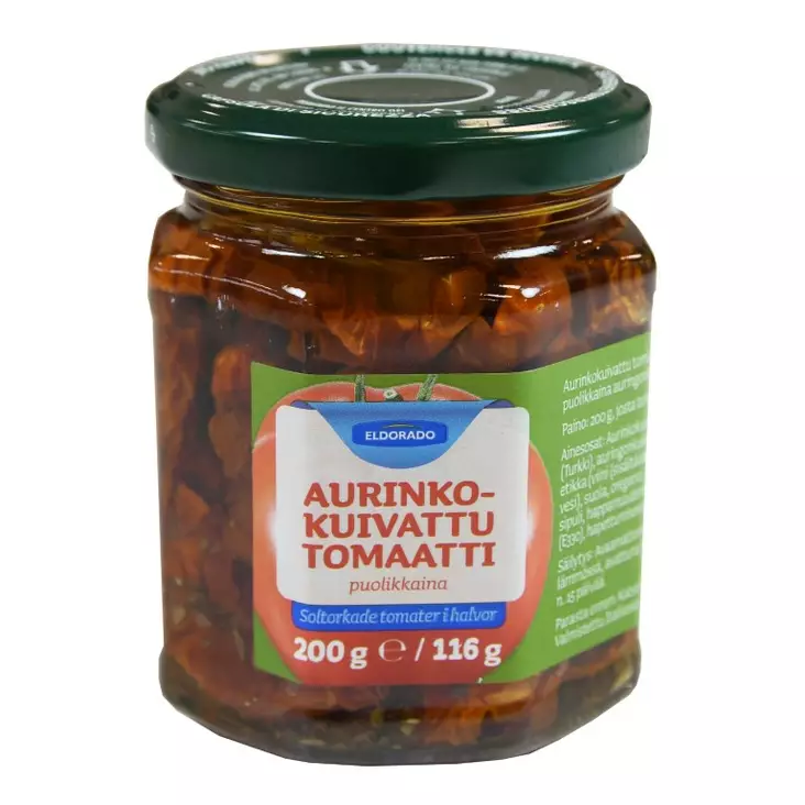 Eldorado aurinkokuivattu tomaatti puolikkaina 200/116g - Valmisruokasäilykkeet - 6430075661020 - 1