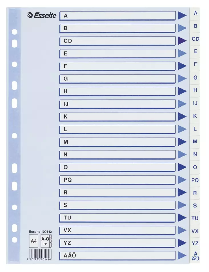 Esselte Rekisteri A-Ö A4 valkoinen - Lomake ja lehtilaatikot - 6416275922390 - 1