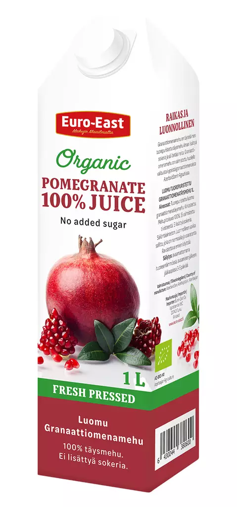 Euro-East Luomu granaattiomenamehu 1l - Mehut, mehutiivisteet ja glögit - 6430044380600 - 1