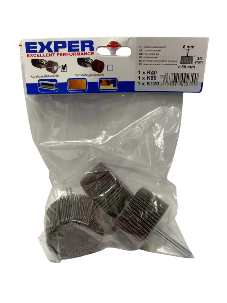 Exper liuskelaikkasetti 50X30mm 3kpl - Muut hiontatyökalut ja tarvikkeet - 6438081002790 - 1