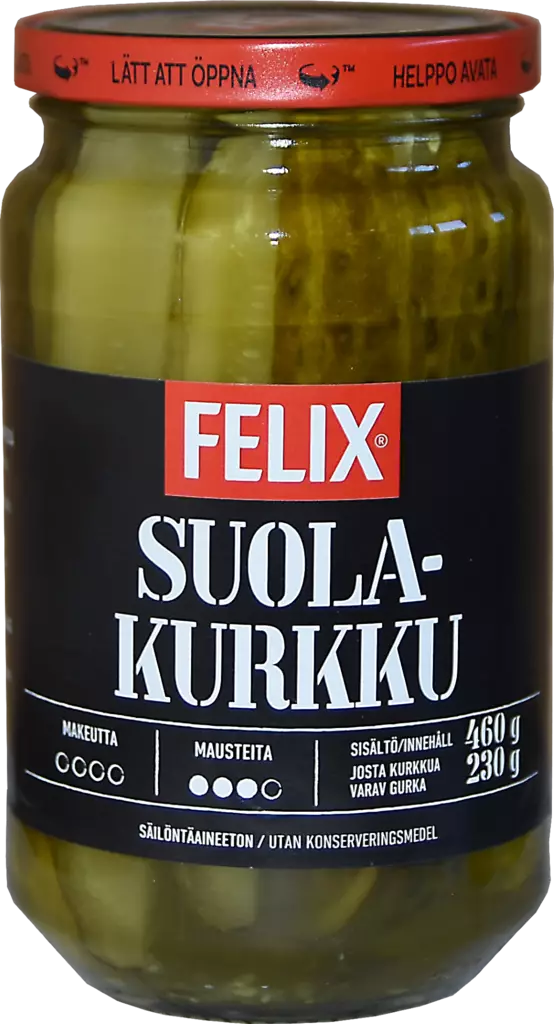 Felix lohkottuja kurkkuja makeuttamattomassa mausteliemessä 460g/230g - Säilykkeet, hillot ja marmeladit - 6424908461840 - 1