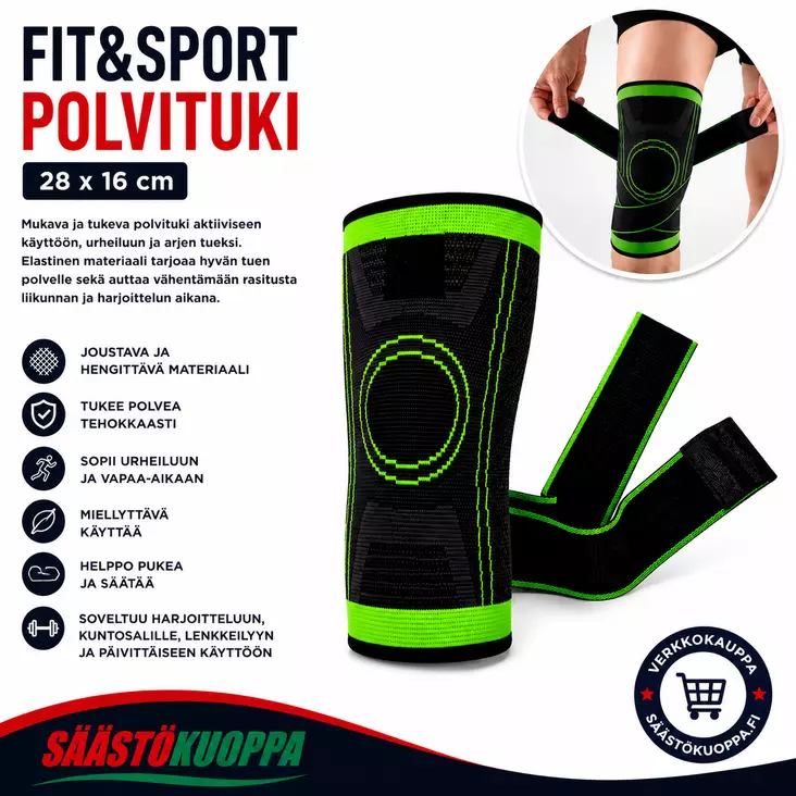 Fit&sport polvituki, 28*16cm - Sisäliikunta ja kehonhuolto - 6438506015800 - 1