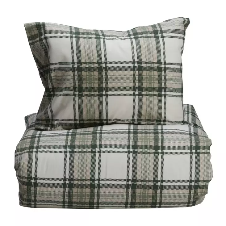 Green Check pussilakanasetti 150x210cm, 50x60cm - Pussilakanat - 7318161545050 - 1