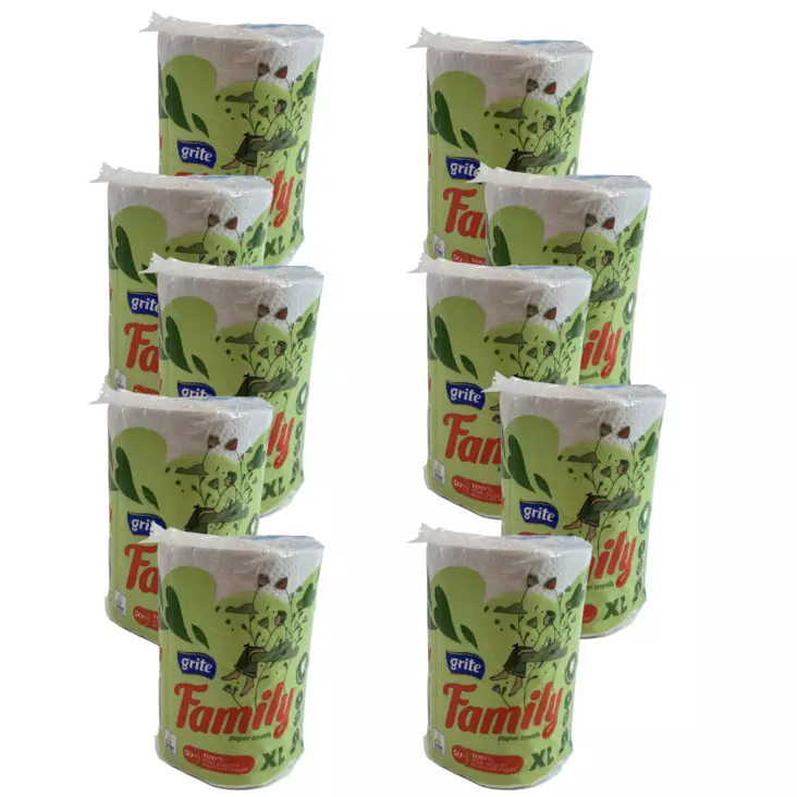 Grite Family XL Talouspaperisäkki 10 rullaa - Talouspaperit - 4770023348620 - 1