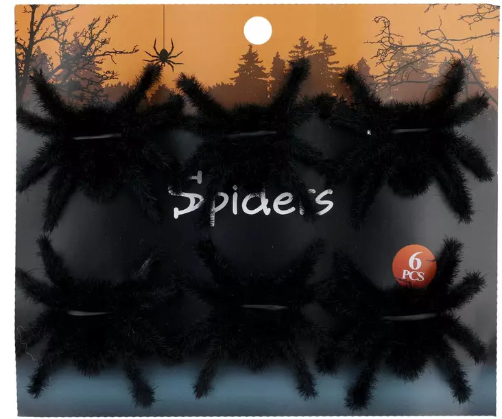 Hämähäkki lelu 6kpl - Halloween asut ja koristeet - 8720573948630 - 1