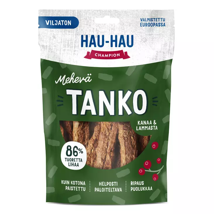 Hau-Hau Champion Mehevä tanko viljaton koiran herkku 140g kana-lammas - Koiran herkut - 6438554001800 - 1