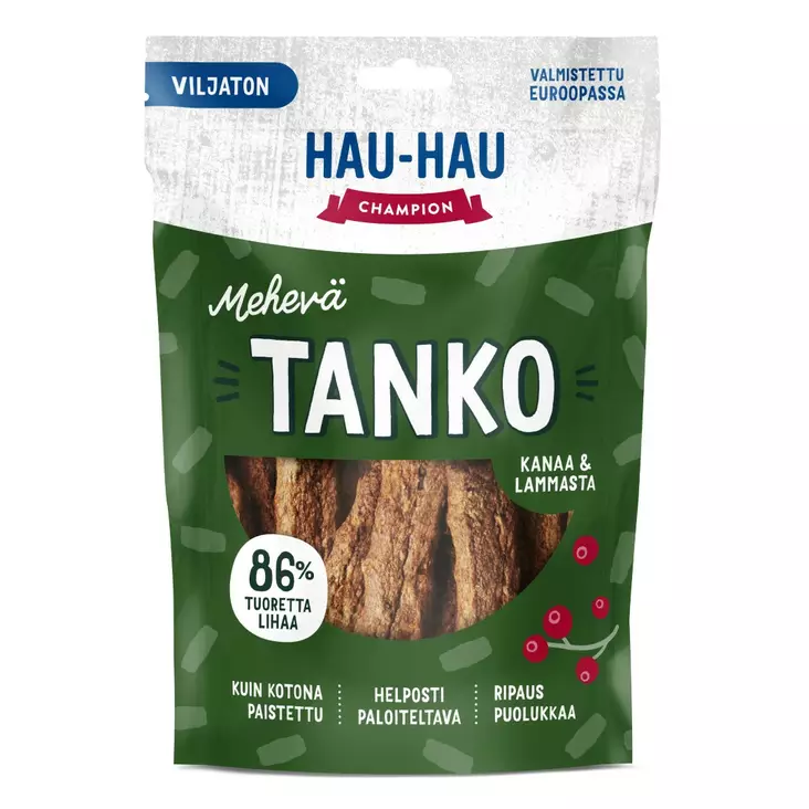 Hau-Hau Champion Mehevä tanko viljaton koiran herkku 140g kana-lammas - Koiran herkut - 6438554001800 - 1