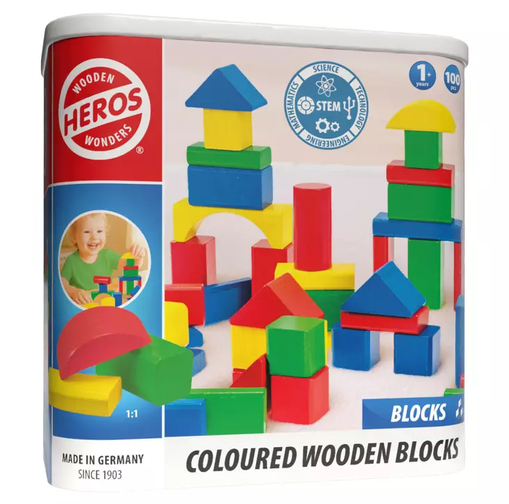 Heros Blocks puupalikat 100-osaa - Palapelit ja pulmapelit - 4255870200050 - 1