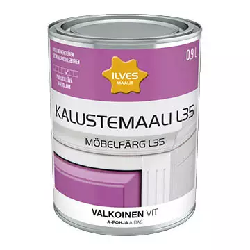 Ilves Kalustemaali L35 Valkoinen 0,9L - Kalustemaalit ja ikkuna/ovimaalit - 6430026950340 - 1