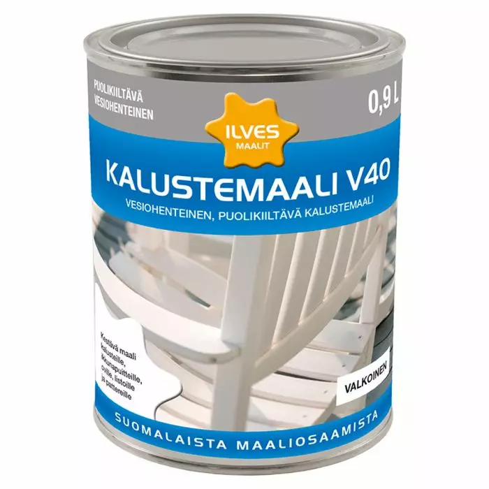 Ilves Kalustemaali V40 C-pohja 0,9L - Kalustemaalit ja ikkuna/ovimaalit - 6430026951200 - 1
