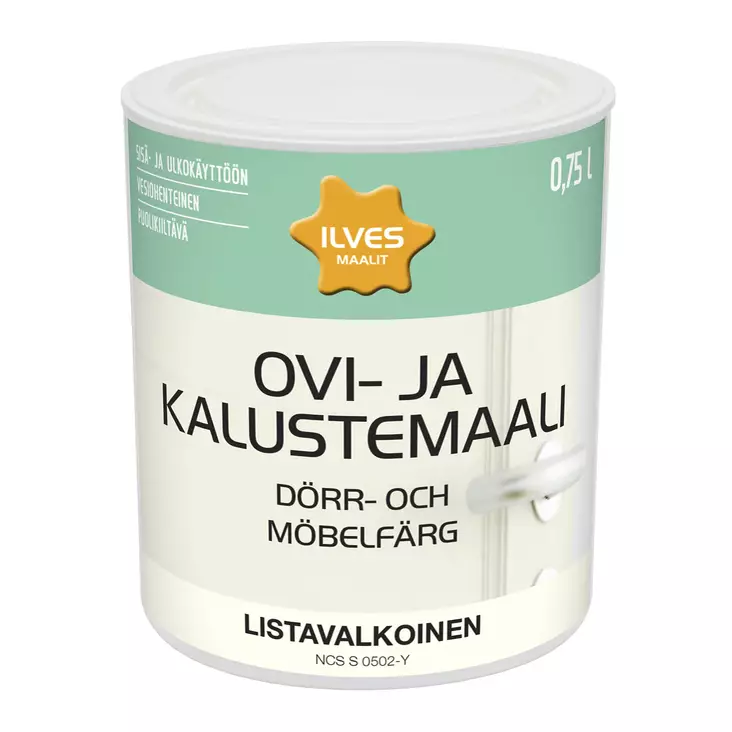 Ilves Ovi-ja kalustemaali Listavalkoinen 0,75L - Ovi- ja ikkunamaalit - 6430026954720 - 1