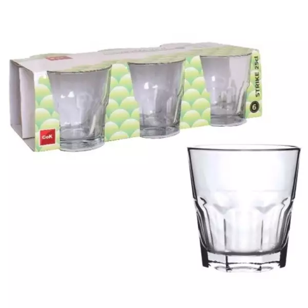 Juomalasisetti STRIKE 6kpl/setti 25cl - Juomalasit - 8435123273420 - 1