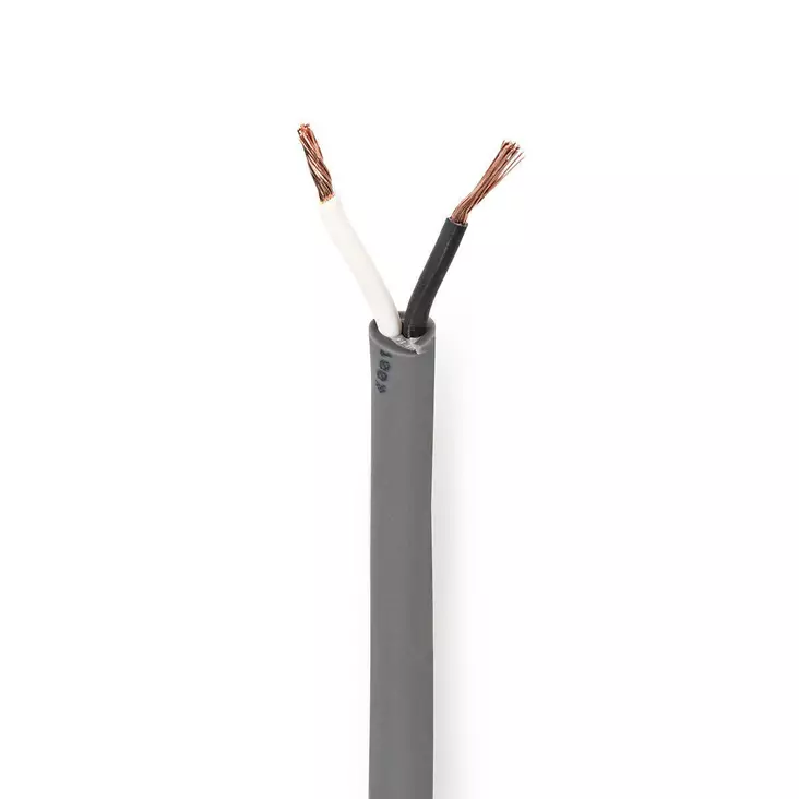 Kaiutinkaapeli 2x1,5mm² 100m pyöreä tummanharmaa - Asennuskaapelit ja sähköjohdot - 5412810296330 - 1