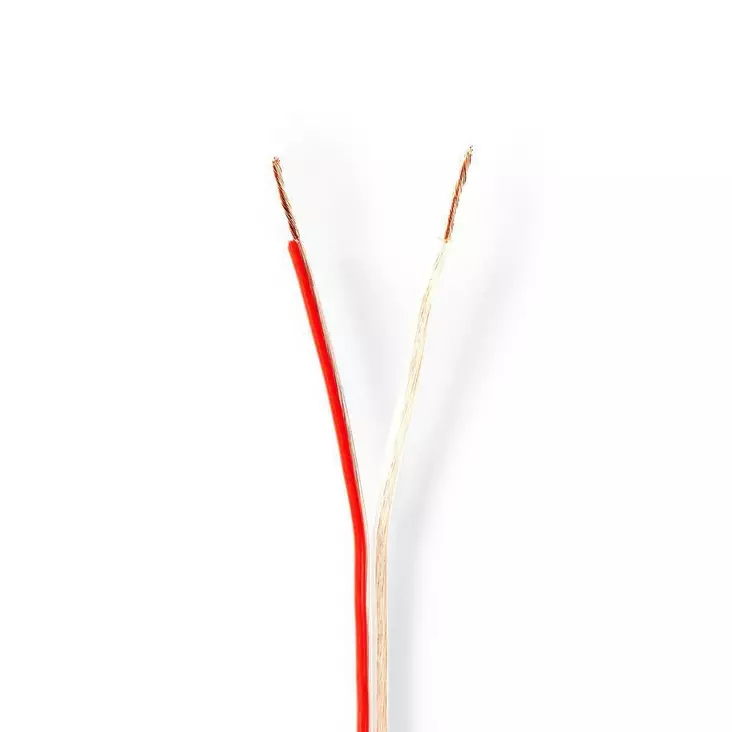 Kaiutinkaapeli 2 x 0.75 mm² 100m pyöreä PVC läpikuultava - Asennuskaapelit ja sähköjohdot - 5412810311910 - 1