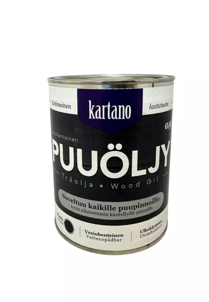 Kartano Puuöljy Musta Vesiohenteinen 0,9L - Puuöljyt - 6438168107530 - 1