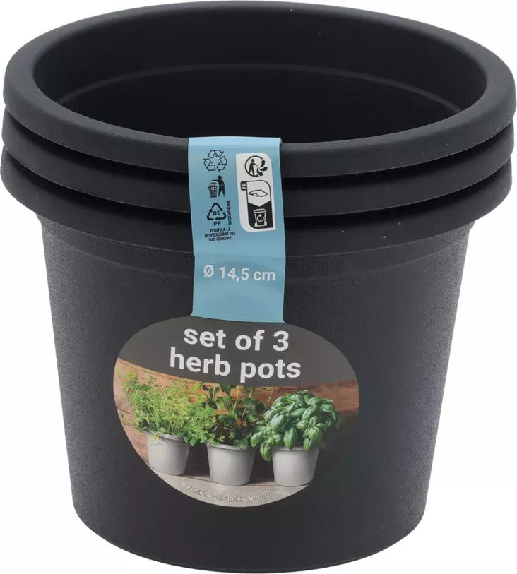Kasvatusruukku 15cm 3 kpl setti - Muoviruukut - 8720573947930 - 1