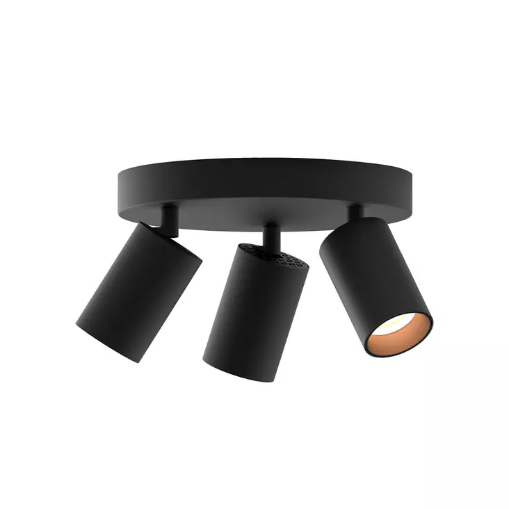 Kattospotti GU 10 3-os pinta musta - Kattovalaisimet - 6438140830340 - 1