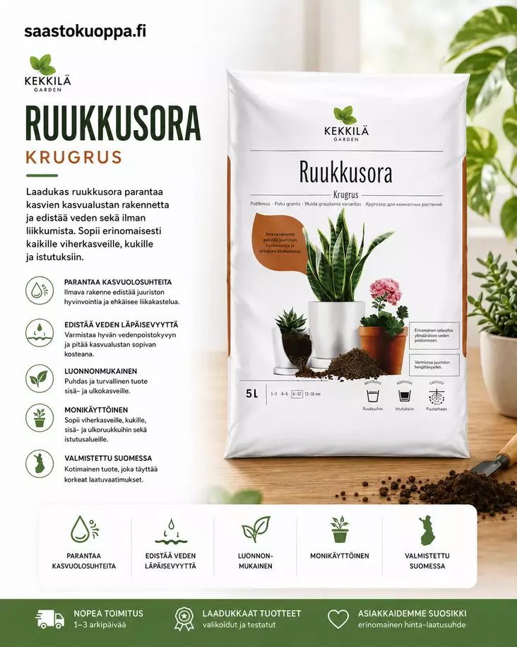 Kekkilä Ruukkusora 5L - Mullat ja turpeet - 643300015950 - 1