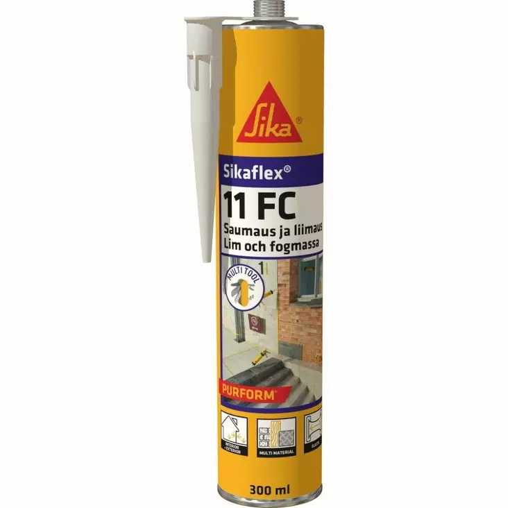 Liima- ja tiivistemassa Sikaflex-11FC Purform 300ml musta - Liimamassat ja asennusliimat - 7612895734750 - 1