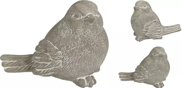 Lintu koriste harmaa 13x6,7x10cm - Pihakoristeet - 8720573977210 - 1